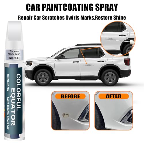 Image of Car Touch Up Paint(NH-883P Platinum White Pearl) for Honda OEM Color Match | Car Scratch Remover Pen 2-in-1, Automotive Scratch Repair Kit, Quick & Easy Solution to Repair