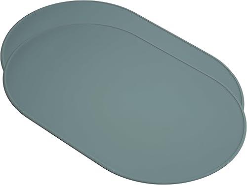 LINE+ARC Manteles individuales de silicona Degr impermeables, resistentes a las manchas y al calor (20.5 x 13, juego de 2 unidades, salvia) de 0.118