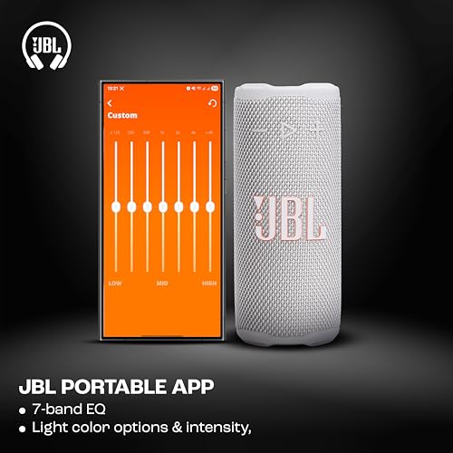 Image of JBL Grip Wireless Portable Bluetooth Speaker, JBL Pro Sound with AI Sound Boost, IP68 Waterproof /Dustproof, Ambient Light, Upto 14H Playtime, Auracast Multi-Speaker Connection, White