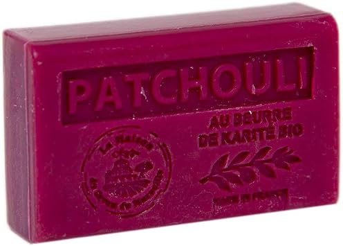 Maison du Savon de Marseille - French Soap made with Organic Shea Butter - Patchouli Fragrance - 60 Gram Bars - Set of 3
