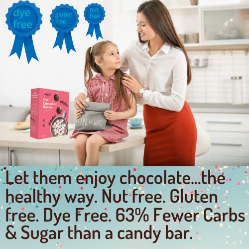 Hot Chocolate Bombs Mini Marshmallows Inside | 6 Pack Of Yummy Milky Instant Hot Cocoa | Warm Hearts With Dye And Gluten Free Nut Free Hot Chocolate Instant Pops Beverage Without The Mess (1) #TOP1
