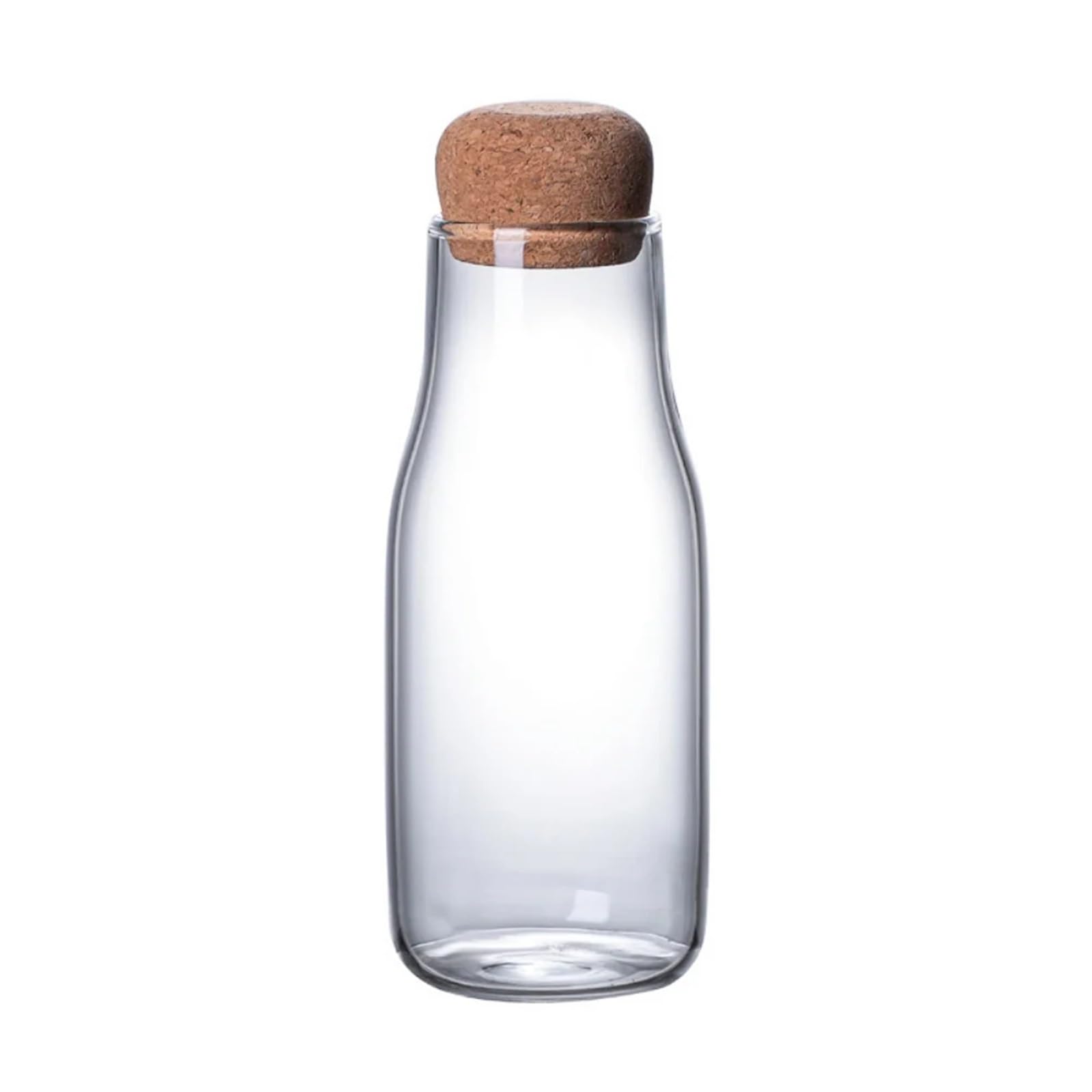 LSNNMU 2pcs Clear Glass Storage Jar With Cork Lid Bottle Sealed Tank Tea Can Cereal Coffee Beans Cereals Dried Fruit For Preserving(300ml)
