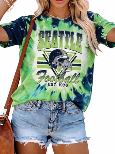 Football Shirts for Women Football Team Graphic Tee Game Day Fans Top