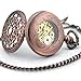 Imagen de Stayoung Steampunk Vintage Rojo Números Arábigos Cuerda Manual Reloj de Bolsillo Mecánico Colgante Cadena Atrapasueños