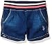 U.S. Polo Assn. Girls' Stretch Denim Striped Rib Waistband Denim Pull on Short
