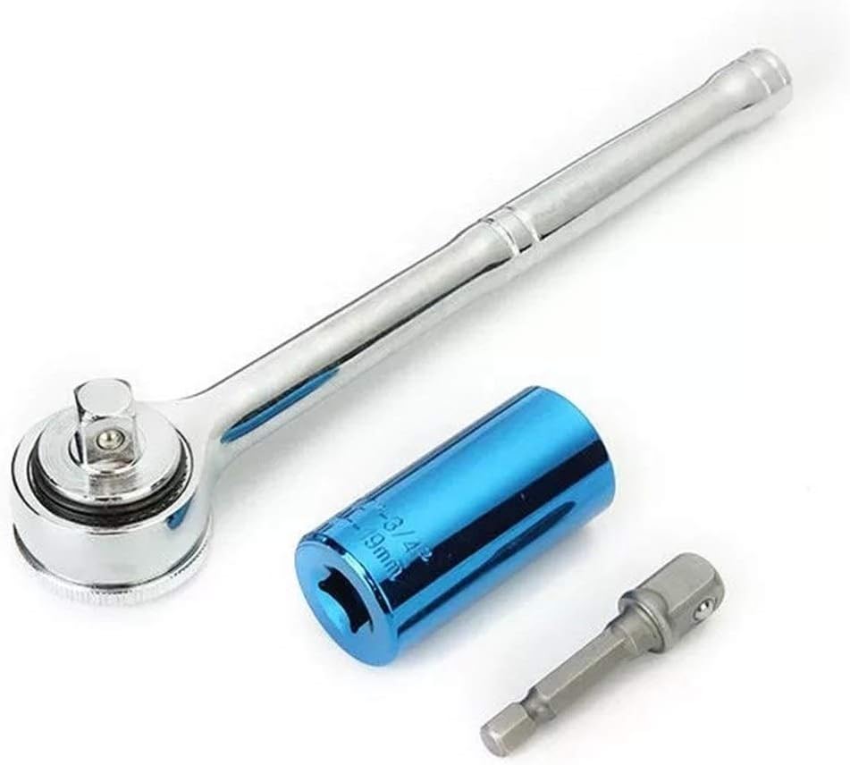 Hardware Tools- 3PCS 7-19mm Universal Wrenches Socket Drill Repair Tool Kit Criterion Driver: 3/8 Inch Tools (Color : Blue)