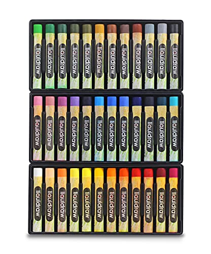 Liquidraw Oil Pastels Super Soft Water Soluble For Art, 36 Colors Watercolor Blending Oil Pastels Crayons Set For Artists, Students, Kids, Drawing, Sketching & Painting