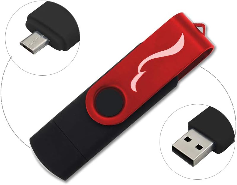 USB Flash Drive 64GB OTG Pen Drive for Android Phones, Techkey Memory Stick Thumb Drive for Tablets, Jump Drive Pendrive for PCs, Black&Red