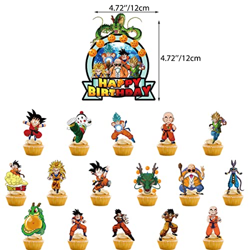 Birthday Party Supplies Set Dragonn, Includes Banner, Tablecloth, Cake Topper - 16 Cupcake Toppers - 24 Balloons