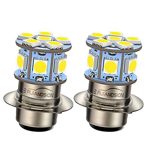 Ruiandsion H6M P15D LED電球 DC 6V 5050 12SMD 6000Kホワイト用オートバイヘッドライトフォグランプ(2個入り)