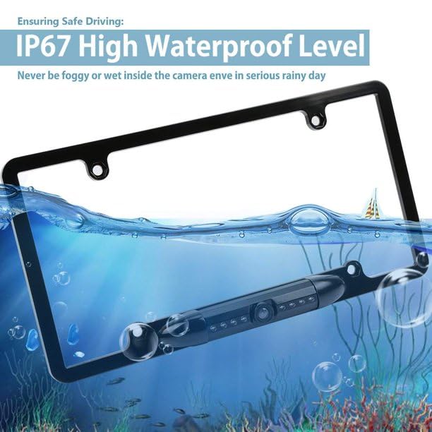 Image of License Plate Backup Camera, Waterproof IP68 Backup View Camera, Car Rear View Camera Night Vision with Infrared LED, 170All-Round View, Reverse Camera for Cars