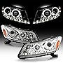 ACANII - For 2008-2012 Honda Accord Sedan LED DRL Halo Chrome Housing Projector Headlights Headlamps, Driver & Passenge
