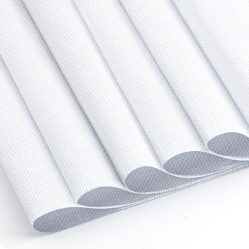 6 Pcs Cross Stitch Fabric 14 Count White Embroidery Fabric Cloth Cross Stitch Cloth Supplies for DIY Handicrafts Needlework Embroidery Decoration Crafts (12 by 18-Inch)