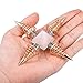 mookaitedecor Rose Quartz Pyramid Healing Crystal Stone Energy Generator with 4 Spiral Copper Points for Reiki Balancing Meditation, Rose Gold Plated
