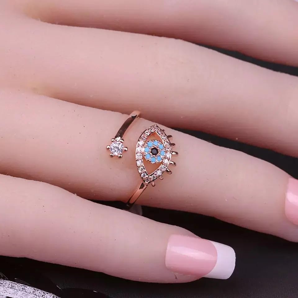 Image of SALTY Anti Tarnish Finger Ring for Women | Adjustable Fancy Jewellery Design | Fashion Accessories for Girls | Minimal Jewelry | Gift for Diwali, Christmas, Marriage, Birthday