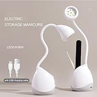 Vista 3 de Luz de escritorio LED UV de 36 W con caja de almacenamiento, luz de escritorio de cuello de cisne flexible con interruptor, luz de lámpara de curado