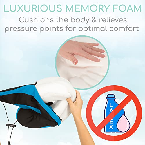 Xtra-Comfort Neck Travel Pillow- Memory Foam Cushion For Airplane - Comfortable & Breathable Soft Cover, Machine Washable - Support For Car, Traveling, Rest And Sleeping - Neck Pain And Relaxation #TOP3