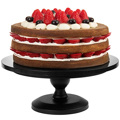 10-Inch Black Metal Classic Mini Decorative Cake & Dessert Pedestal Display Stand -MyGift Home