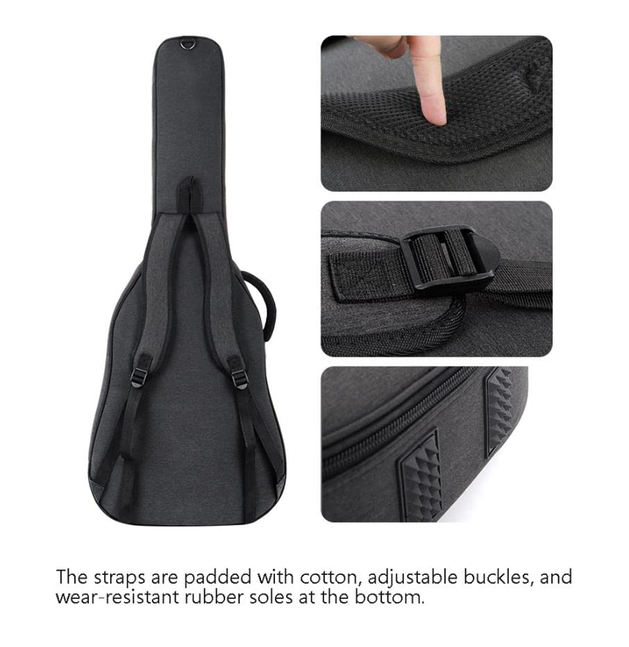 Luminexia Custodia per Chitarra a Grandezza Naturale con Tracolle,Custodia Imbottita,Cuscino per Il Collo scanalato,Design della Tracolla,per Chitarra Classica e Acustica Borsa per Concerto