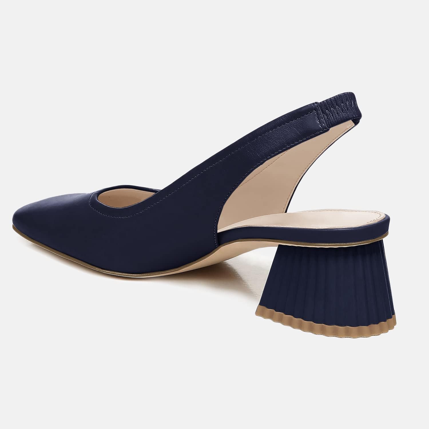 Juliet Holy Women's Slingback Low Chunky Heels Pumps Closed Square Toe Block Heel Slip On Party Dress Work Shoes