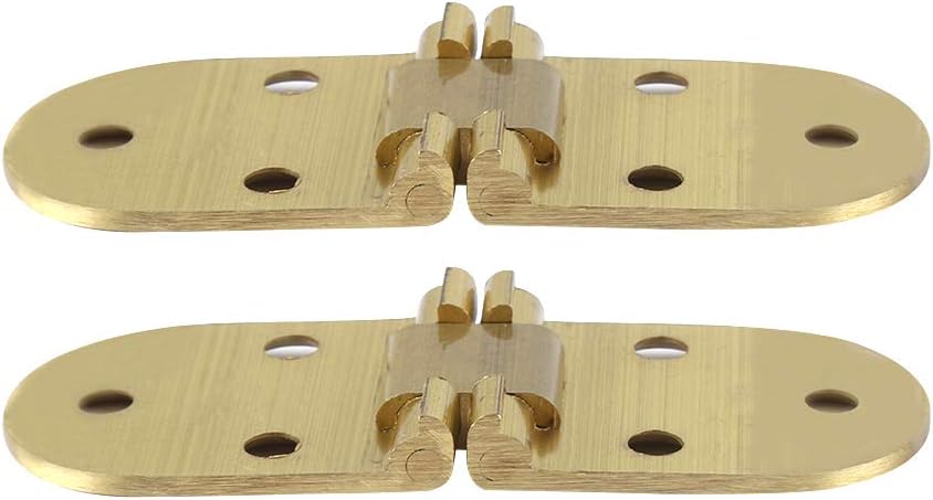 Copper Table Hinge Flip Tray Hinge Furniture Hinge Durable Smooth Silent Motion Mechanism for Sewing Machine Folding Table Gold Color 80x30mm 2 Pack