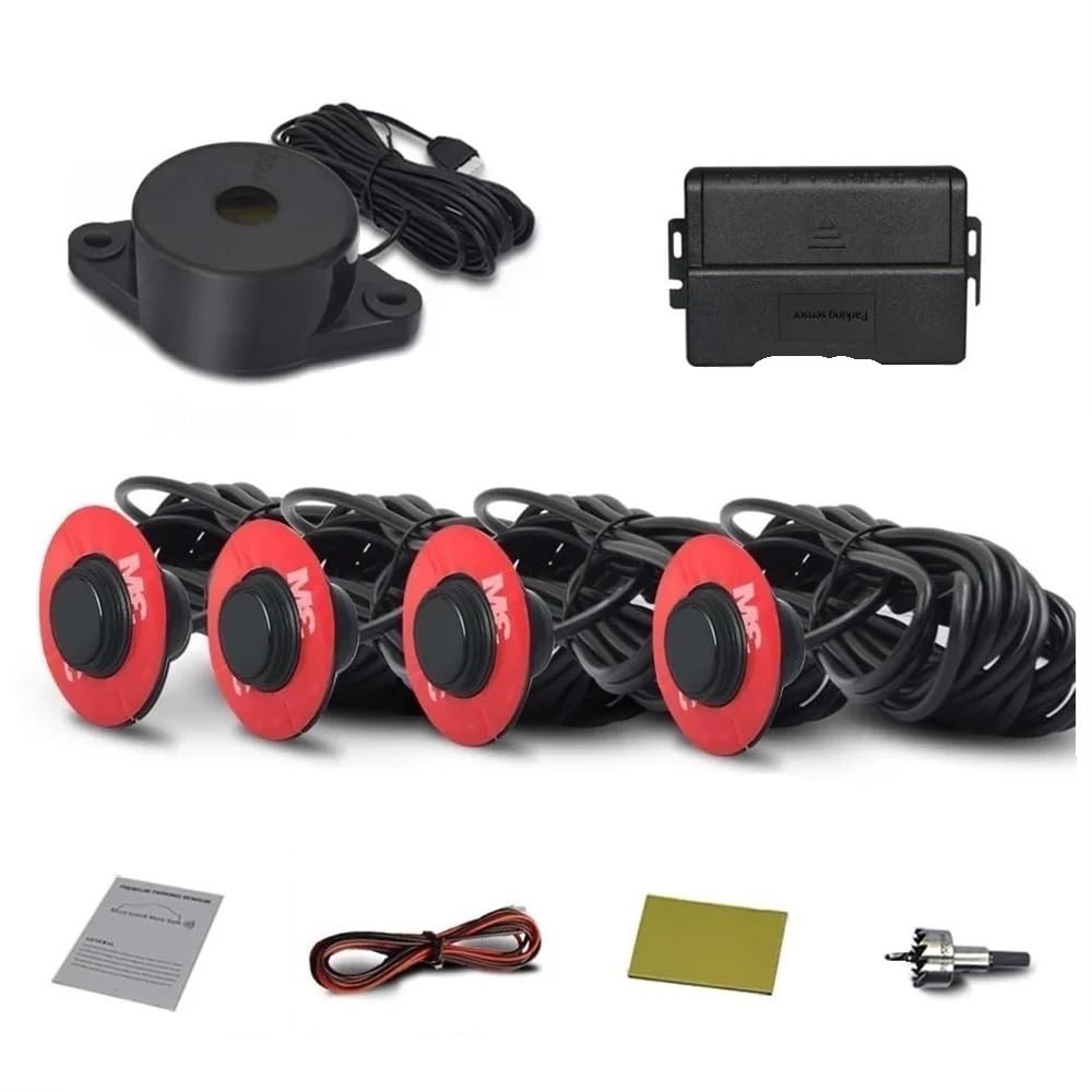 Kit sensori parcheggio Sensori di parcheggio da 165 mm Radar | Sensori di parcheggio da 165 mm Radar di backup Aereo 4 Aiuto per la retromarcia il paraurti Profondità regolabile assistere