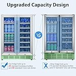 24 Inch Dual Zone Wine and Beverage Refrigerator, Built-in or Freestanding Cooler with French Doors, Under Counter Drink Fridge with Upgraded Compressor for Beer, Wine, and Soda - Image 2