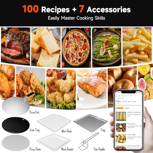 Airfryertoasterovencombo15in1digitalstainlesssteelairfryer18lpizzaovenfor12pizza9slicesflipawayoven7accessories800f3layerglassantiscalding1800w Urban Country Home Decor Air fryer toaster oven combo 15 in 1 digital stainless steel airfryer18l pizza oven for 12 pizza 9 slices flip away oven 7 accessories 800f 3 layer glass anti scalding1800w urban country home decor