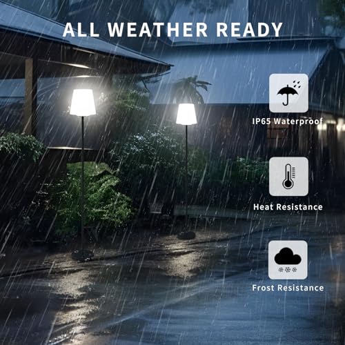 HvaJvny Lâmpada solar de chão para uso externo/interno, 2 unidades de lâmpadas de piso externas, à p