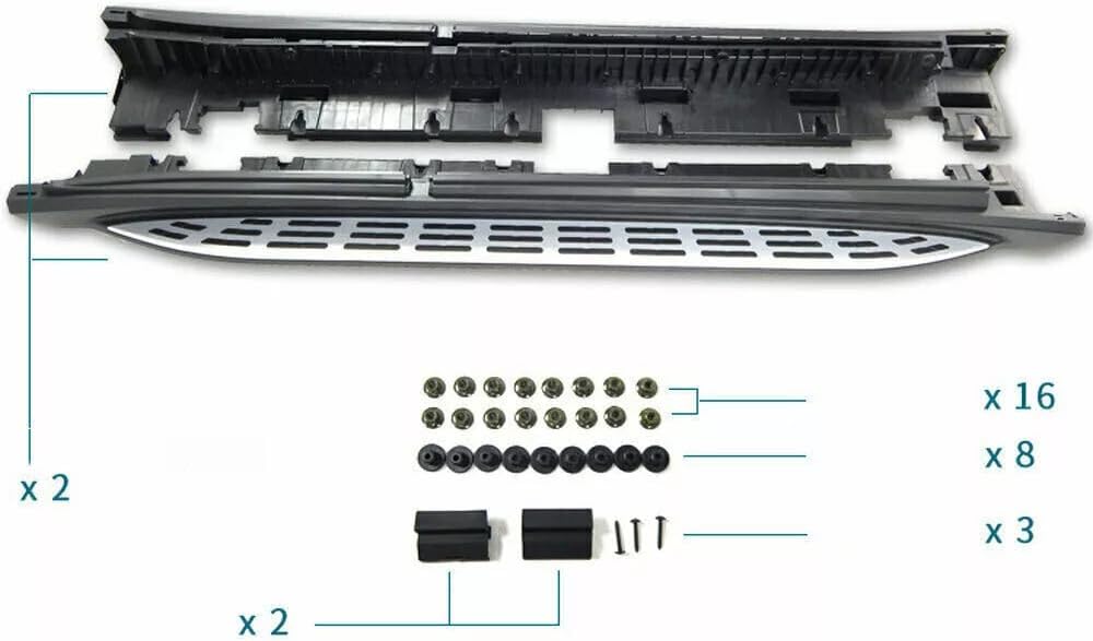 2PCS Fits for Side Steps M-B GLE Coupe 2021 2022 2023 2024 2025 Running Board Silver Nerf Bar