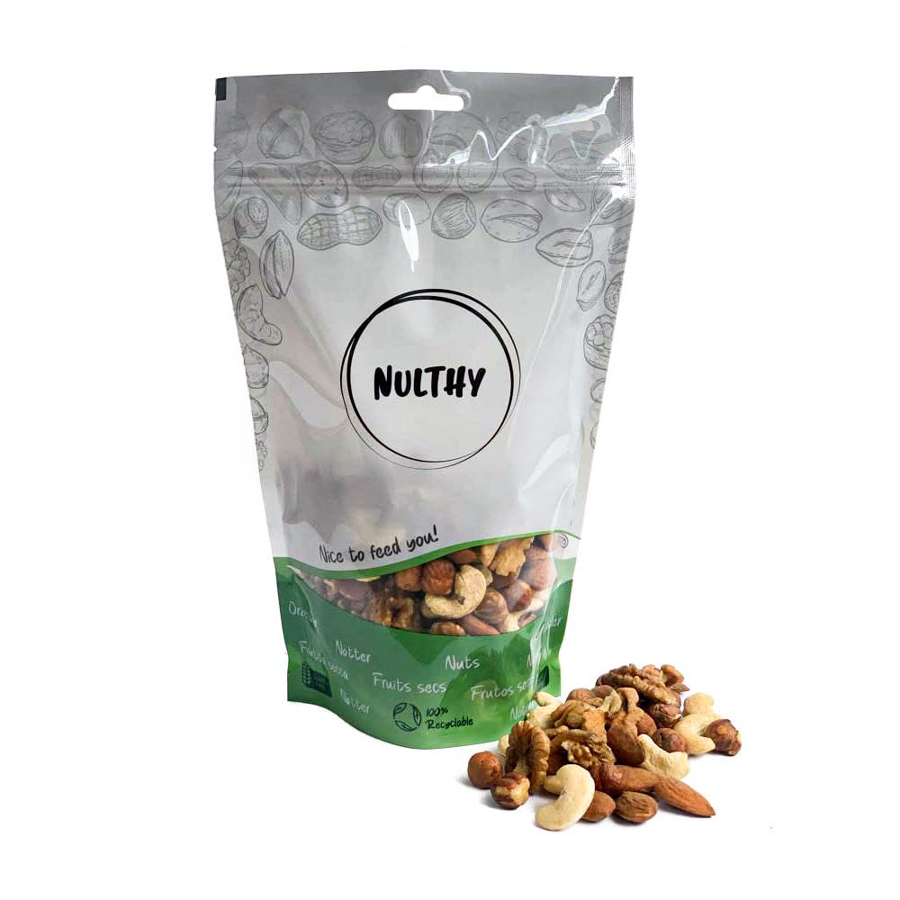 NULTHY 1kg - Mix Aperitivo Premium Natural BIO, Cóctel de Frutos Secos Ecológicos, Sin Sal, Snack Energético