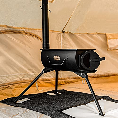 Boutique Camping Portable Wood burning Stove with Glass Door