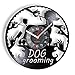 tjxu Dog Grooming Salon Segno Disco in Vinile Orologio da Parete Barboncino Cucciolo Negozio di Animali Decor Bagni per Cani Tagli di Capelli Rifinitura per Unghie Orologio da Parete retrò