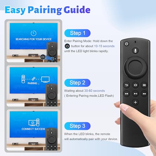 Image of Replacement Remote for Series, TV Stick (HD, 4K, 4K Max, Lite), for Stick (2nd Gen /3rd Gen), TV Cube and Omni, Insignia, Toshiba, Pioneer Smart TVs with Voice Control Black
