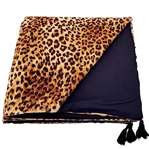Ragged Rose 140 cm x 180 cm Throw Blanket, Pom Pom Throw Made of Cotton Velvet with Pompom Trims on Sides