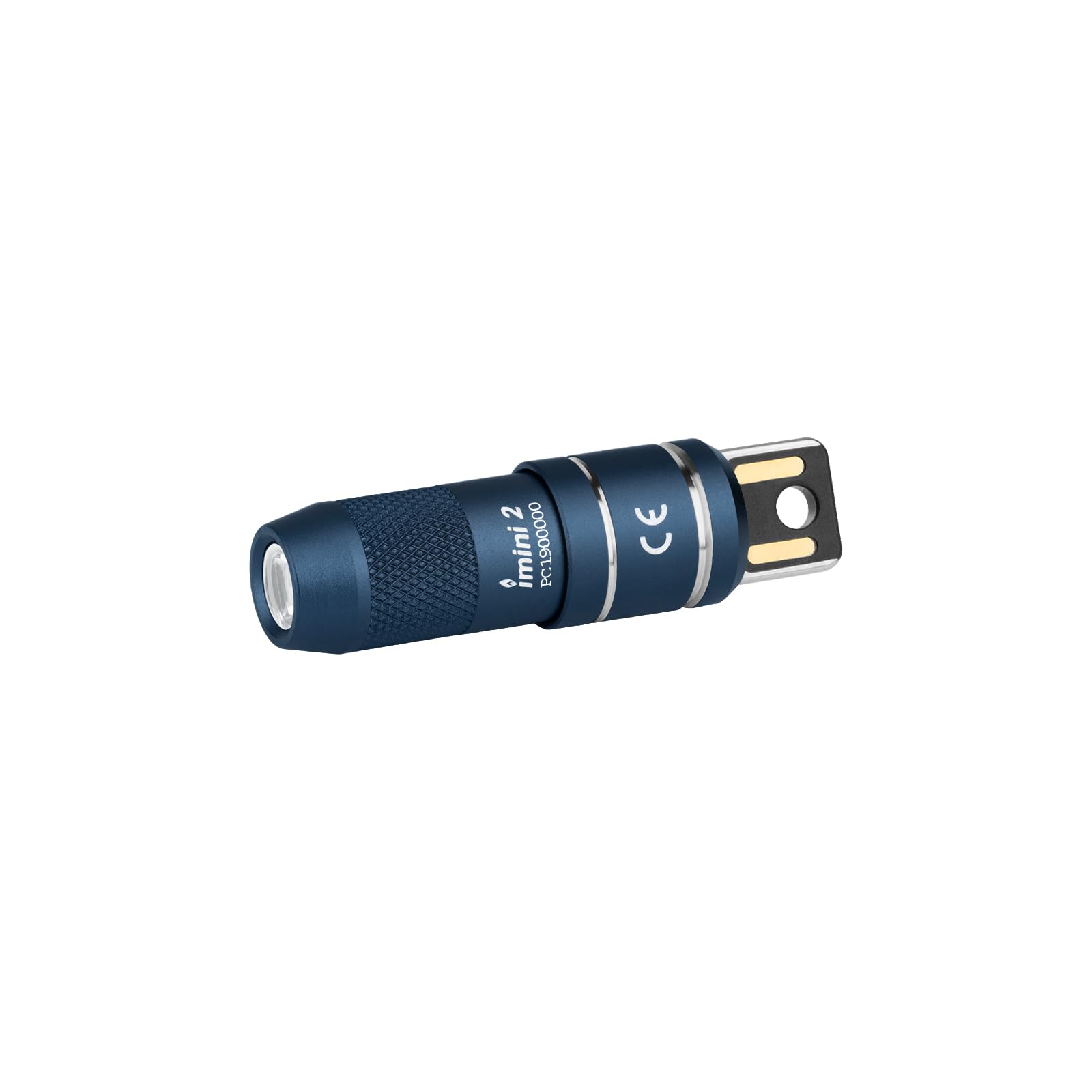 OLIGHT I MINI 2 Port USB Magnétique Mains Libres Lampe de Poche Rechargeable 50 Lumens Lumière Douce Petite et Puissante Clé pour la Décoration (Bleu Nuit)