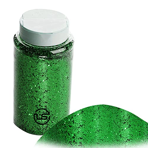 Glitter - 1 Lb Green Fine Glitter Shaker, Glitter For Resin, Glitter For Crafts, Extra Fine Glitter For Scrapbooking And Art And Craft Supplies, The Ultimate Glitter For Tumblers And Bulk Glitter Jar #TOP7