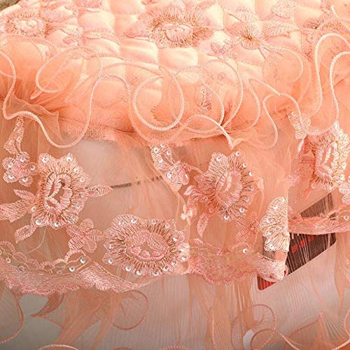 GSDJU Badezimmer Reißverschluss 3-teiliges Set Orange Spitze Toilettensitzbezug Schöne Wärmer Pad Toilettenmatte… – Bild 3