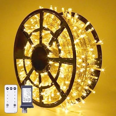 JMEXSUSS 168FT 600 LED Christmas Lights Outdoor Waterproof 8 Modes Indoor Christmas String Lights Warm White Christmas Tree Lights Plug in for Room Bedroom Wedding Party Holiday Decorations.