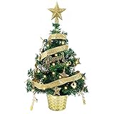 【Paquete económico】 El juego incluye 1 decoración de estrella en la copa de un árbol de 10 cm, cinta dorada en forma de abanico de 1,6 m, un letrero de "FELIZ NAVIDAD", 6 adornos de estrella dorada de cinco puntas, 6 bolas de Navidad, 6 colgantes de bastón de caramelo y una cuerda de 4 m luces, puede hacer bricolaje este árbol de Navidad único con su familia y amigos