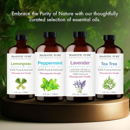Majestic Pure Tea Tree Essential Oil with Glass Dropper - 4 Fl Oz Pack of 2-100% Pure and Natural Tea Tree Oil - Premium Grade Essential Oils for Diffuser, Aromatherapy, Soap and Candle Making - Thumbnail 5