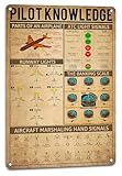 neglai vintage aviation decor pilot knowledge targa in metallo cool airplane art wall decor air plane decorazioni per la stanza dei ragazzi regali per gli amanti dell'aviazione 20,3 x 30,5 cm