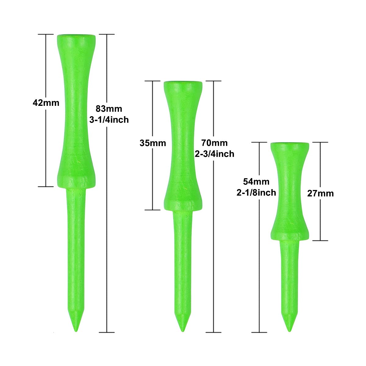 LIKOSO Step Down Wooden Golf Tees 2-3/4