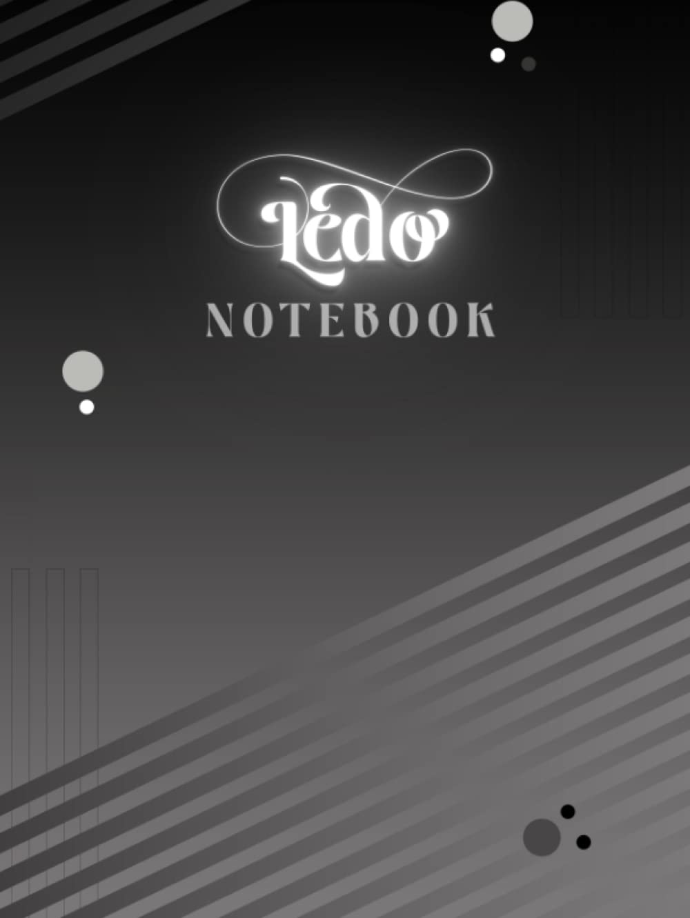 Ledo Notebook: Holo Black & White Composition Notebook - College Ruled 120 pages - Large 8.25x11 in - Hardcover