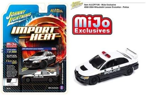 Johnny Lightning 2004 Mitsubishi Lancer Evolution EVO Police MIJO 1/64 JLCP7126