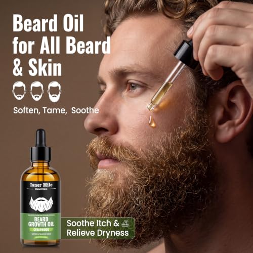Image of ISNER MILE Beard Oil for Men Hydrating & Moisturizing, Cedarwood, 3.5 fl Oz