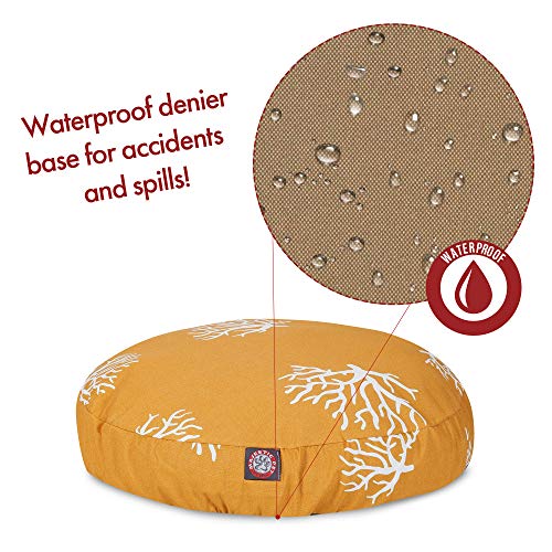 Yellow Coral Large Round Indoor Outdoor Pet Dog Bed With Removable Washable Cover By Majestic Pet Products #TOP3