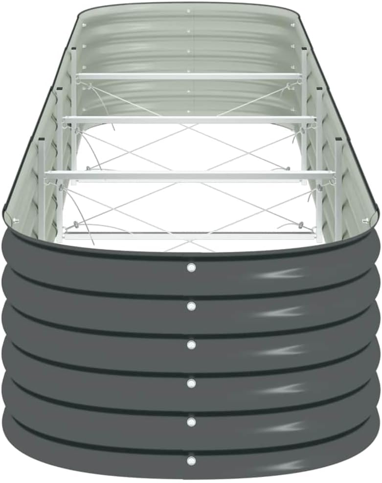 Galvanized Steel Raised Garden Bed 157.5"x31.5"x17.3" Grey Extra Large Rectangular Planter Box Outdoor for Vegetables, Herbs & Flowers, Modern Design for Patio, Yard & Terrace