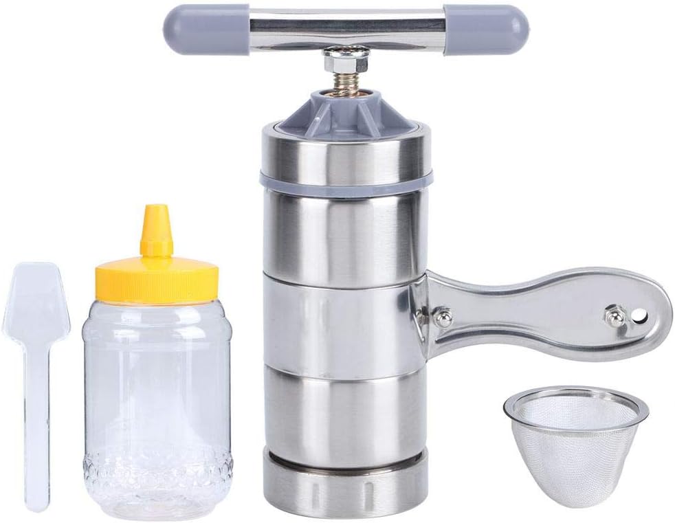 Jacksking Honey Manual Press, Food-Grade Honey Presser, Handheld with Stainless Steel Filter Fruit Press, Mini for Honey Fruit