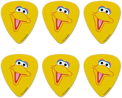 Sesame Street Big Bird Face Novelty Guitar Picks Medium Gauge - Set of 6